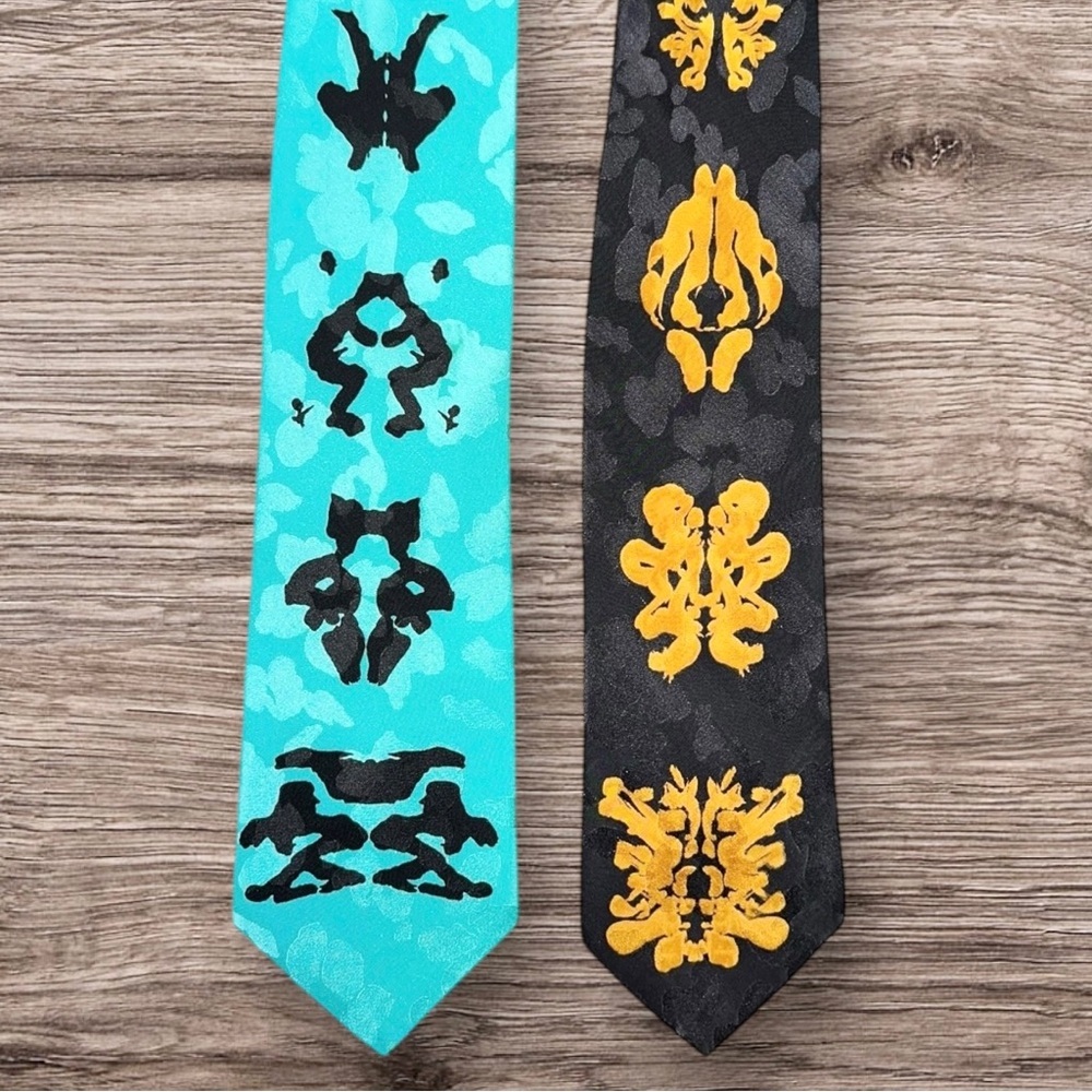 Vintage 90’s Rare Ralph Marlin Novelty Tie (2) Emotions Fantasies Silk Neckties